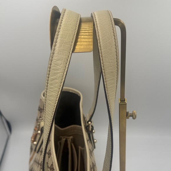 Gucci Brown and Cream Sherry Line Monogram Tote with Original Charms - Picture 7 of 17